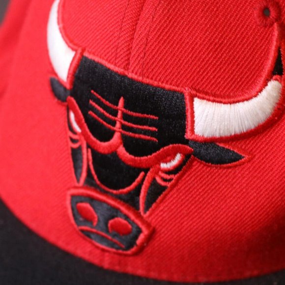 Chicago Bulls Fitted Hat Mitchell & Ness Mens Hardwood Classics Adjustable Cap - Picture 3 of 9